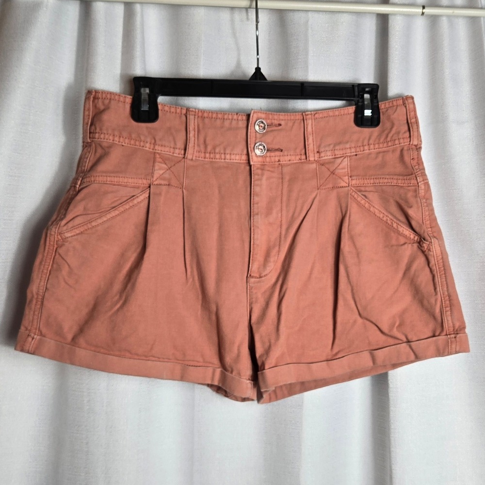 Pilcro Anthropologie Coral High Rise Pleated Utility Shorts 29 Petite OB1311270